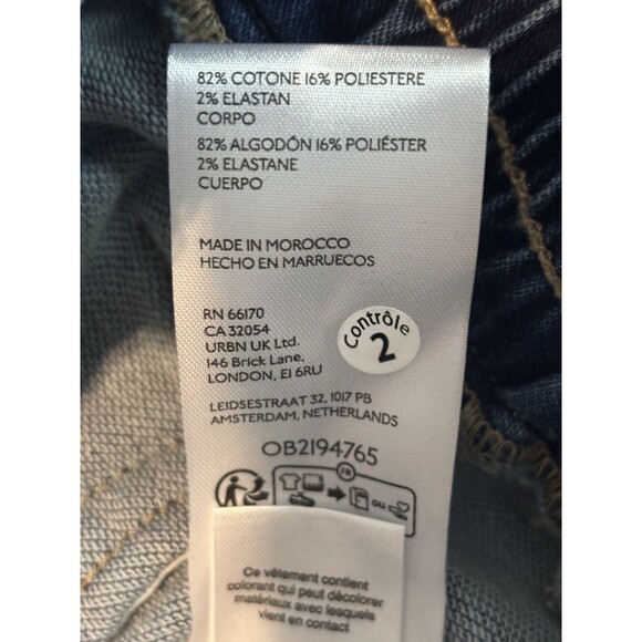 Anthropologie Rylie Bomber Jacket By Pilcro Demin Knit Edition Md z Sz Lg Blue - Picture 10 of 10